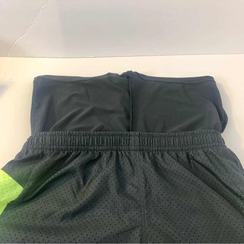 Adidas Black, Green, & Blue Perforated Colorblock Shorts